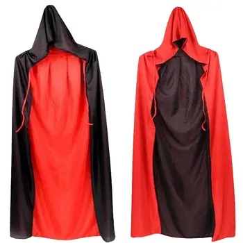 

1 Set/2pcs Halloween Cloak Vampires Death Cape with Bag for Adult (Black, Red)