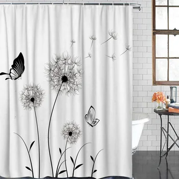 

Waterproof Polyester Fabric Shower Curtain Pattern Dandelion Shower Curtain
