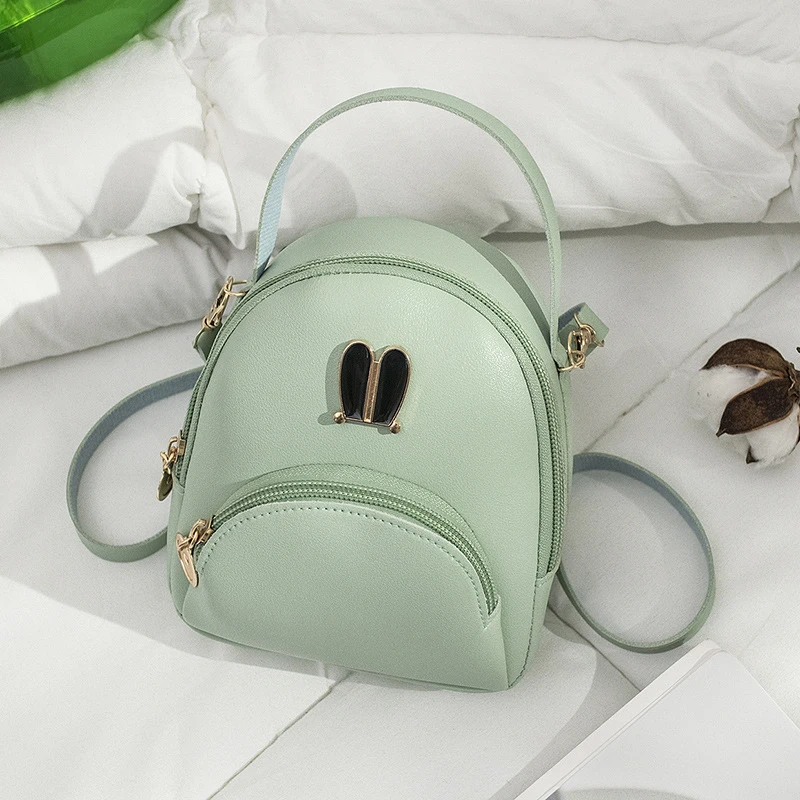Light green Милая и забавная сумка через плечо для девочек, модная новинка года, сумка через плечо с заячьими ушками, сумка через плечо, сумка-тоут, сумка из искусственной кожи ярких цветов - Цвет: Light green