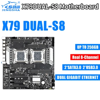 

X79 Dual S8 Motherboard Dual CPU LGA2011 Socket Real 8-channel Support for Intel E5 V1 / V2 DDR3 max1866MHz 256G M.2 NVME SATA3