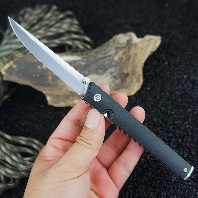 8cr13mov steel folding knife outdoor survival knife camping hunting knife pocket knife kitchen cutter fiberglass handle EDC tool