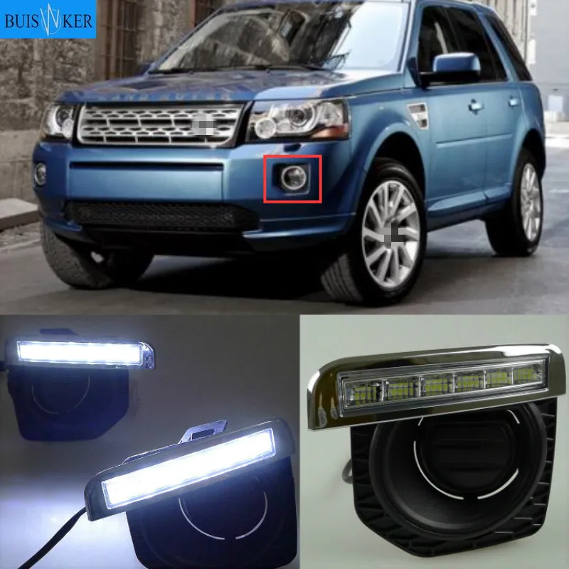 

Дневные ходовые огни для Land Rover Freelander 2 2012 2013 2014 светодиодный дневные ходовые огни, противотуманные огни, водонепроницаемые, бесплатная доставка