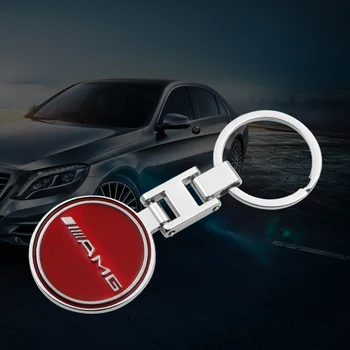 

1pcs High quality metal For Mercedes benz keychain w204 w203 w212 w211 w124 w210 CLG AMG car emblem key ring Car accessories