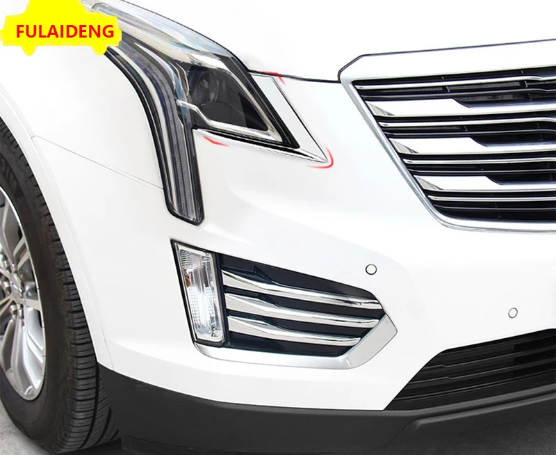 2 шт. для Cadillac XT5- ABS хромированные, для передних фар бровей крышка отделка автомобиля Стайлинг Аксессуары