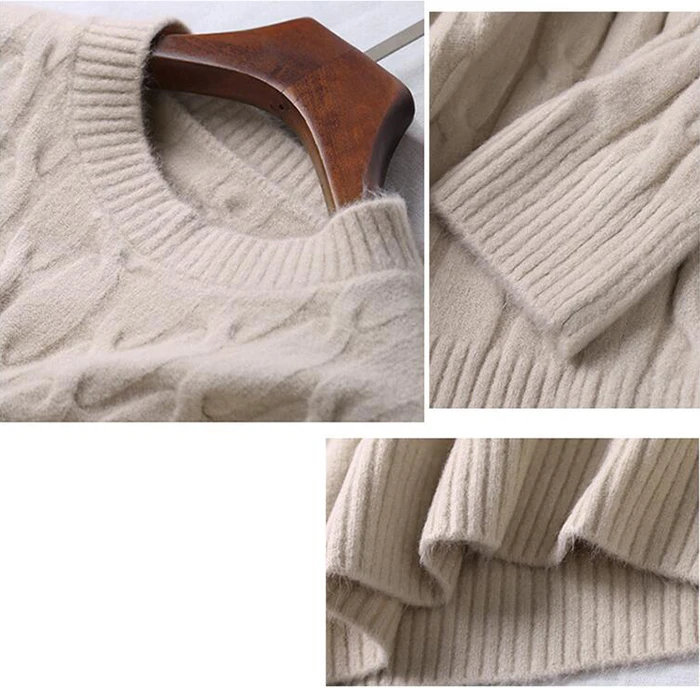 Женский вязаный свитер с длинным рукавом TIGENA, свободный пуловер конфетный цвет для женщин на зиму