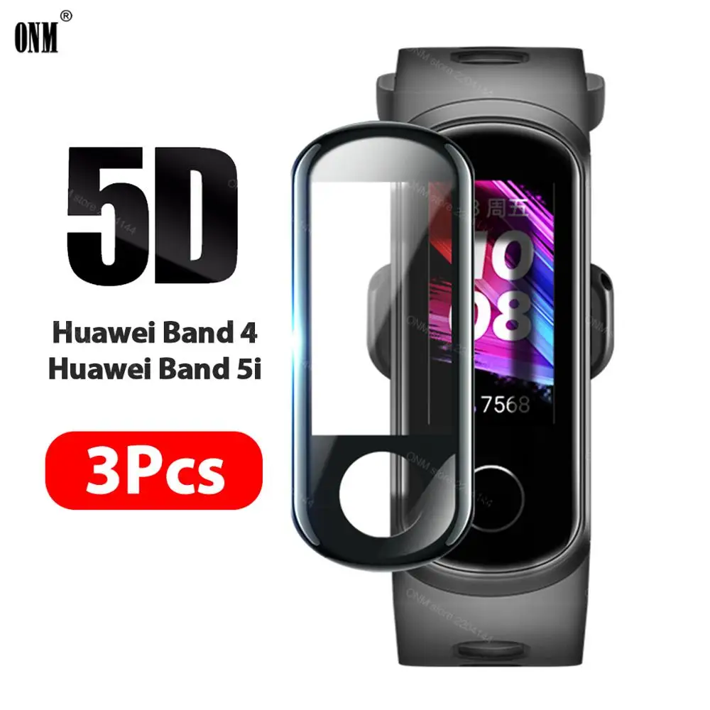 Защитная пленка 5D с закругленными краями и полным покрытием для Huawei Band 4 Pro Honor band 5i