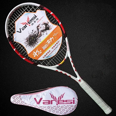 Профессиональные карбоновые теннисные струны для ракеток 50-58LBS теннисные ракетки струны сцепление Raqueta Padel для взрослых мужчин и женщин спортивные - Цвет: Red-1