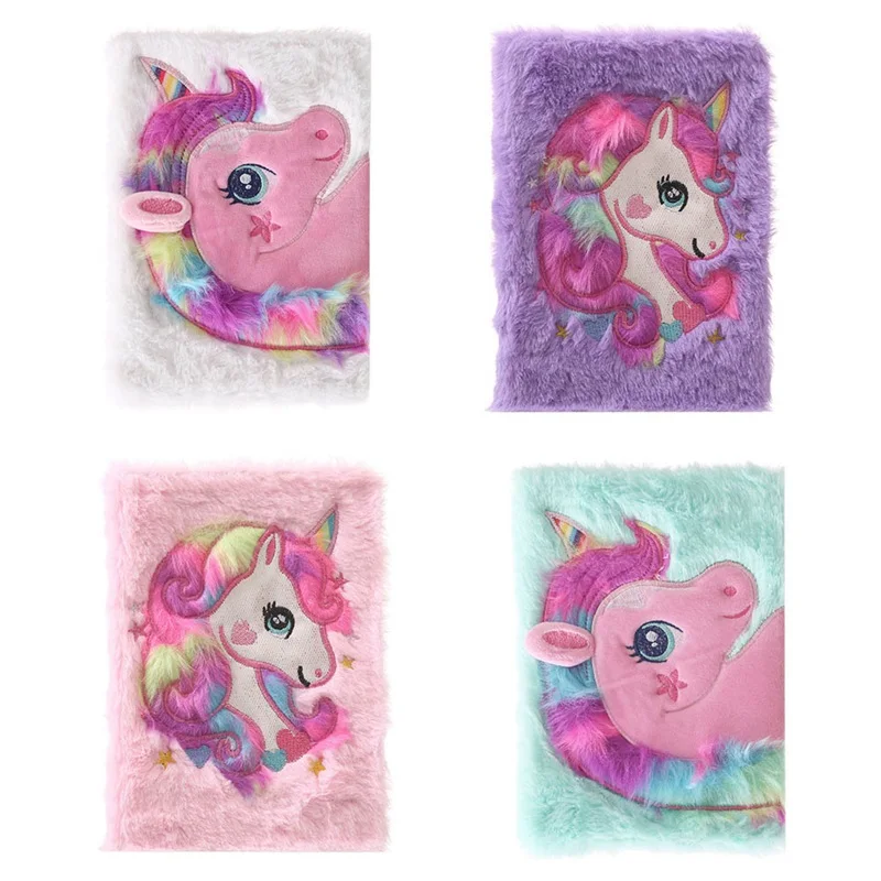 

1 Pcs Cartoon Colorful Dream Unicorn Plush Notebooks Girls Portable Pocket Diary Planner Notepad Stationery Gift