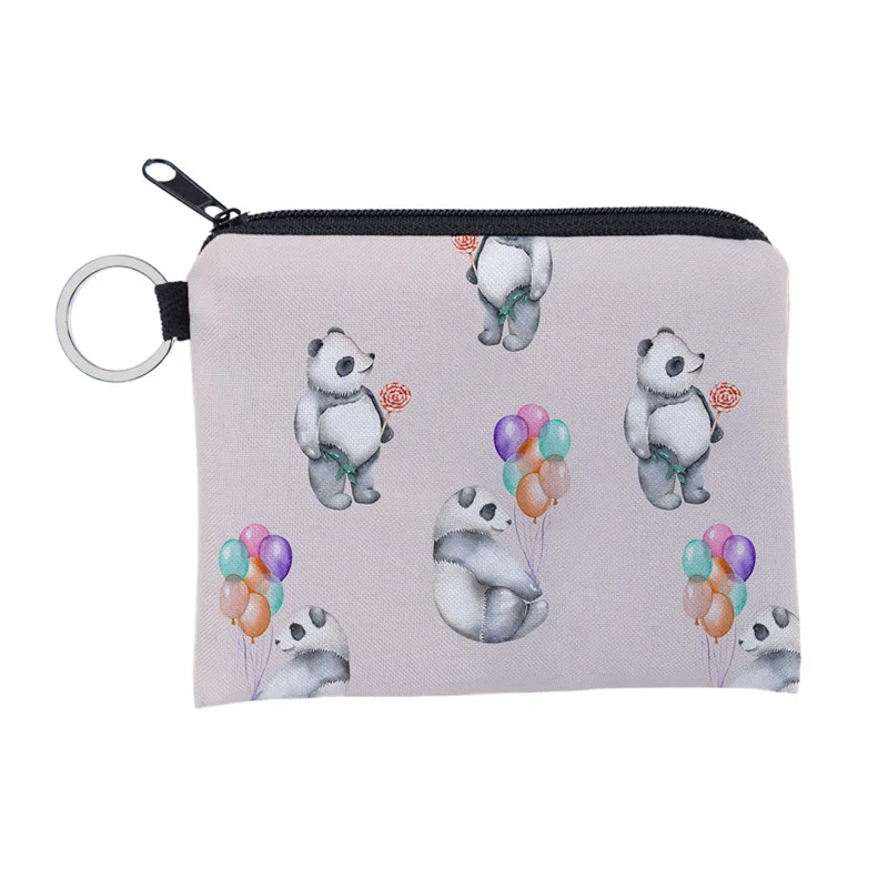 Panda Printing WULI SEVEN, простой стиль, панда, 3D, цифровая печать, кошелек для монет, водонепроницаемый, Женский кошелек, держатель, маленькая молния, женские сумки для денег - Цвет: Panda Printing