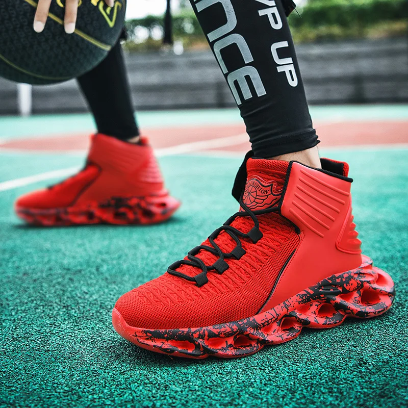 Мужская баскетбольная обувь; Zapatillas; высокие дышащие мужские Ботильоны; износостойкие Нескользящие кроссовки для тренировок; спортивная обувь