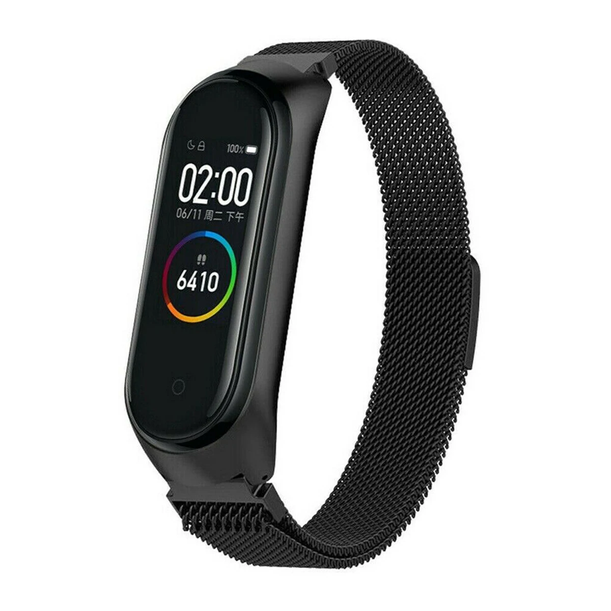 

SOONHUA Magnetic Milanese Stainless Steel Watch Strap Replacement Watch Frame Band Strap for Xiaomi Mi Band 3/4 Smart Bracelet