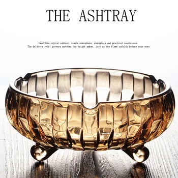 

European Luxury Crystal Square Glass Ash Tray Tranparent Square Shape Ashtray Cigar Smoking Accessory Office KTV Smoking