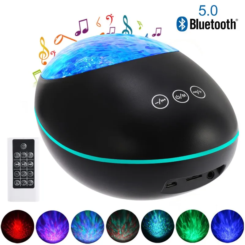 

Ocean Wave Starry Sky Projector LED Night Light With USB Remote Control Bluetooth 5.0 Music Player Novelty Lamp Decoration