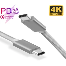Кабель usb type C 3,1 5A 100 Вт PD Быстрая зарядка для Macbook Pro samsung S9 S8 Note 9 8 huawei mate 20 кабель для быстрой зарядки type c