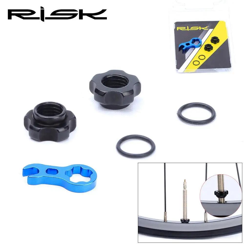1 Set RISK Mountain Bike Presta Valve Nut with Install Wrench MTB Road