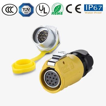 

IP67 Waterproof connector M20 12 pin monitor/TV power female plug male socket 5A electrical seal cable/panel round connectors