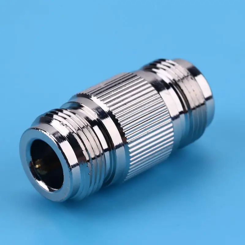 N Type двойной разъем типа мама медный RF Coax адаптер Серебряный Цилиндрический