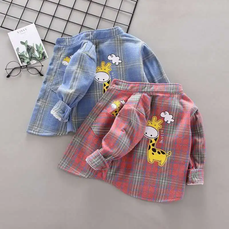

Children New Plush Shirt Toddler Kids Baby Boys Long Sleeve New Fashion Back Cartoon Printed Children Clothes 1-6T