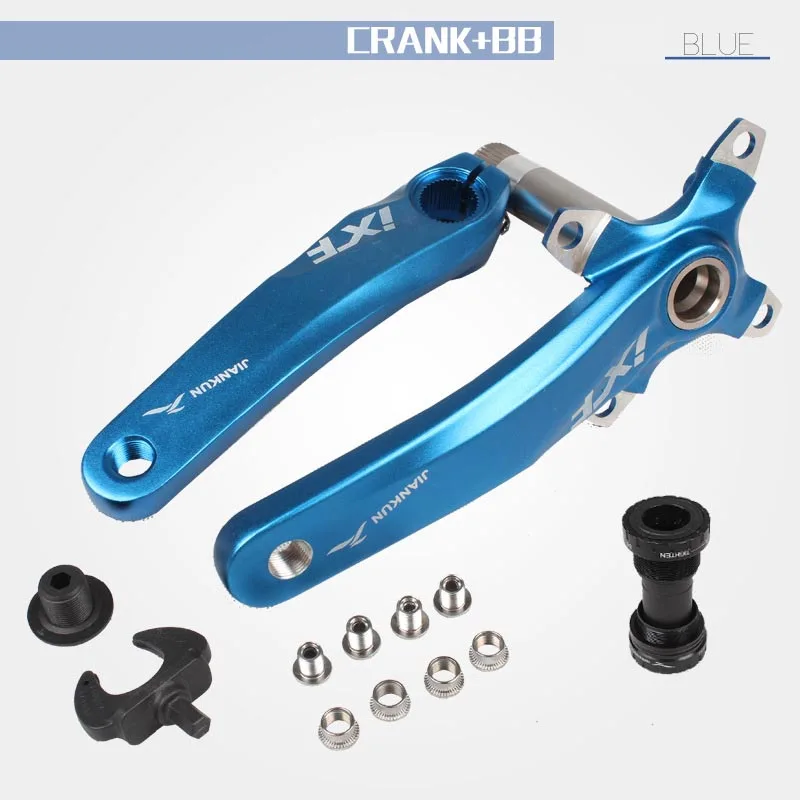 IXF 104 BCD MTB Кривошип горного велосипеда алюминиевый сплав левый и правый коленчатый вал колеса велосипеда шатун части горного велосипеда - Цвет: Blue Wth BB