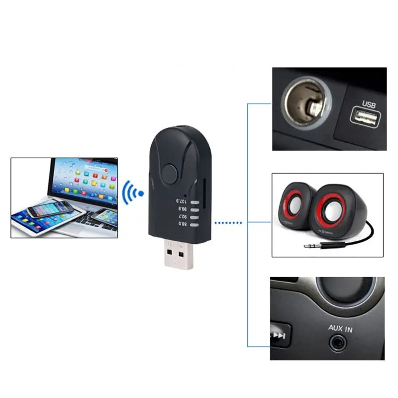 Bluetooth V4.1+ EDR hands-free автомобильный USB Bluetooth приемник стерео fm-радио