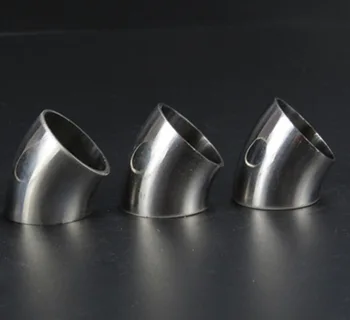 

5PCS/LOT Outer D:25mm Thickness:1.5mm 45 Degree 304 Stainless Steel Elbow Welding Pipe Sanitary Exhaust Pipe Bracket Elbow