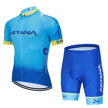 

New 2019 Astana cycling jersey team 12D bicycle shorts quick drying set for men bicycle clothing pro team ropa ciclismo hombre