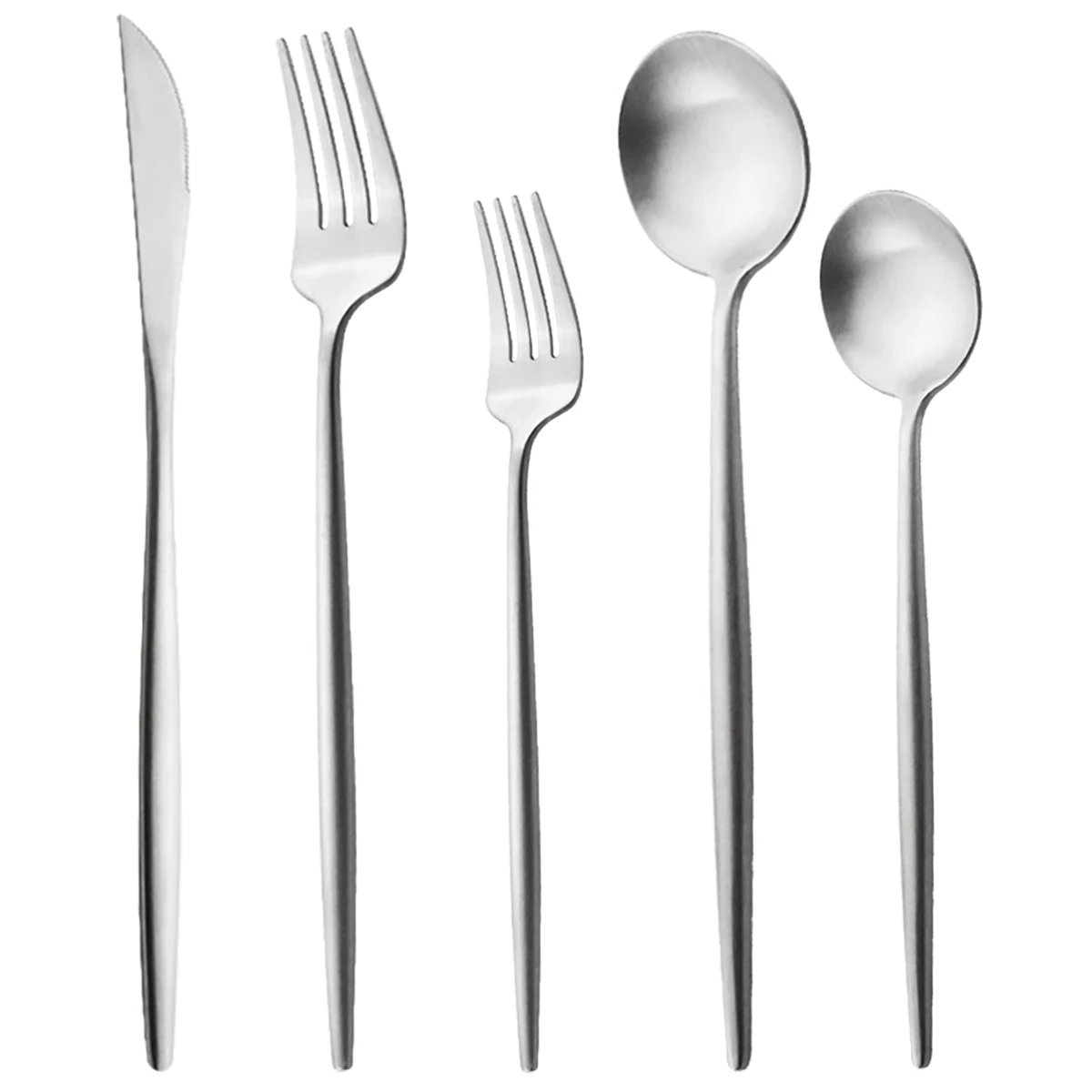 https://ae01.alicdn.com/kf/H8aac2e1dae9c40c4b530478f764ba0926/5Pcs-Matte-Round-Handle-Silver-18-10-Stainless-Steel-Cutlery-Set-Knife-Dseert-Fork-Spoon-Tableware.jpg