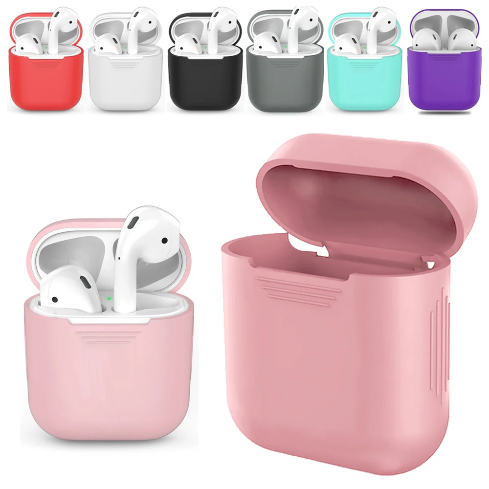

100PCS Wireless Earphone TPU Silicone Cases Bluetooth headphone Protective Cover size For AirPods Official Charging box