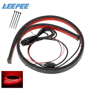 

LEEPEE Safety Driving Lamp Warning Signal Light High Mount Brake Stop Lamp Car Brake Light Car-styling 90cm LED Flexible Strip