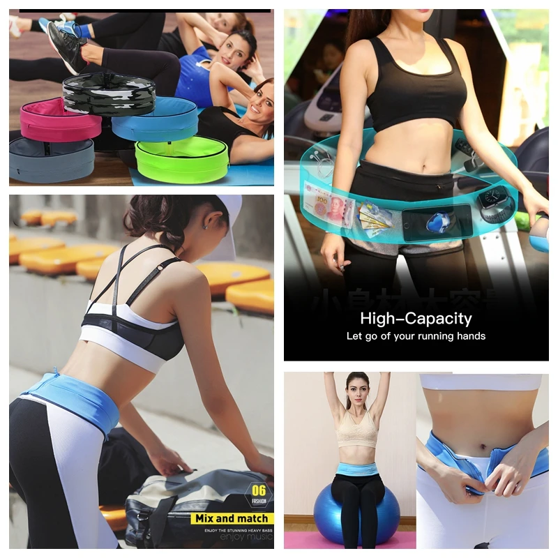 QUESHARK Invisible Running Waist Bag Lightweight Thin Marathon Yoga Jogging Cycling Belt 7 Inch Mobile Phone Sports Fanny Pack 6