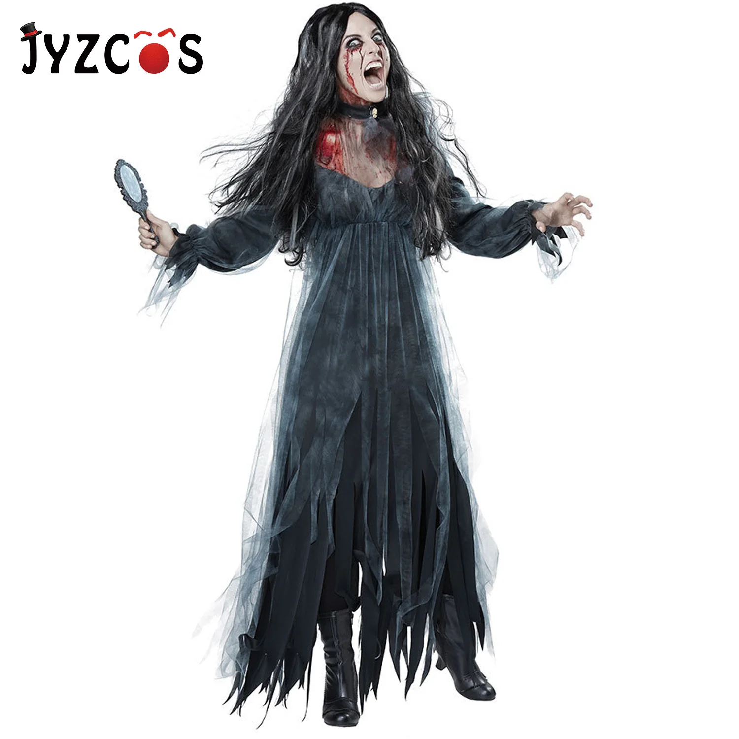 Платье JYZCOS для Хэллоуина костюм страшного призрака невесты зомби женское платье
