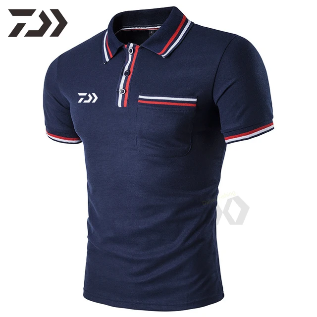 US $17.82 Summer T Shirt Men Daiwa Short Sleeve Fishing Shirt Polo Shirts Top Fishing Clothing Men Quick Dry 