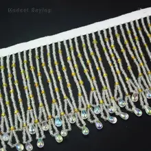 Золотая 10 см бисерная бахрома обрезанная лента шитье капельки воды отделочная кисточка латинское платье вечерние платья аксессуары для одежды