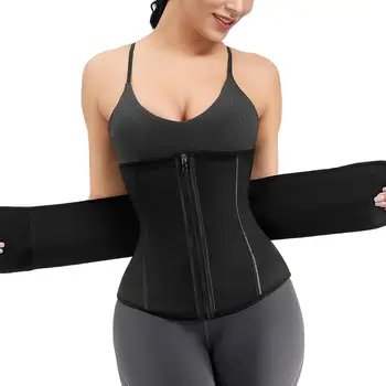 

Women Waist Trainer Belt Corsets 7 Steel Boned Zipper Waist Cincher Body Shaper slimming modeling strap Belt cinta modeladora