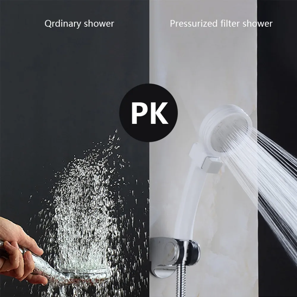 Shower Head Supercharged Mode Water Pressure Stop Button Booster Shower Head Handheld pressurizes Shower Douche Bathroom Q4