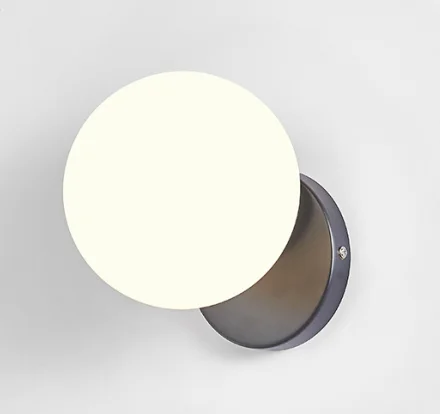 Online Moderne ultra einfache glas wand lampe gang korridor schlafzimmer nacht lampe AC85 265V milch weiß ball glas ball lampenschirm
