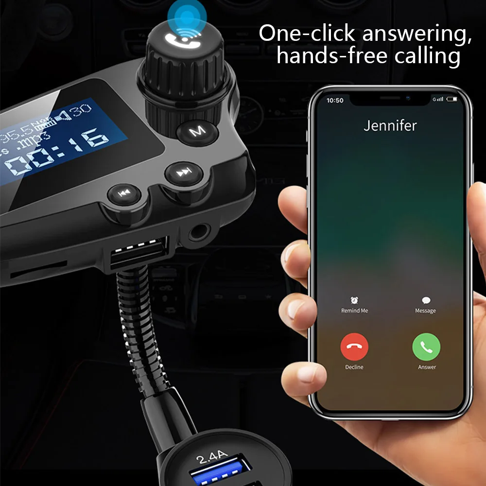 Автомобильный FM передатчик mp3 плееры T91 Bluetooth QC3.0 быстрое зарядное устройство ЖК