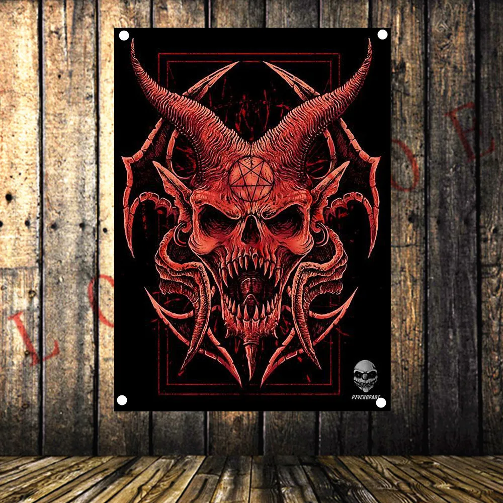 It is Disgusting! Creative Tattoo Rock Heavy Metal Music Flags Banners Canvas Painting Tapestry Halloween Gift Decoration