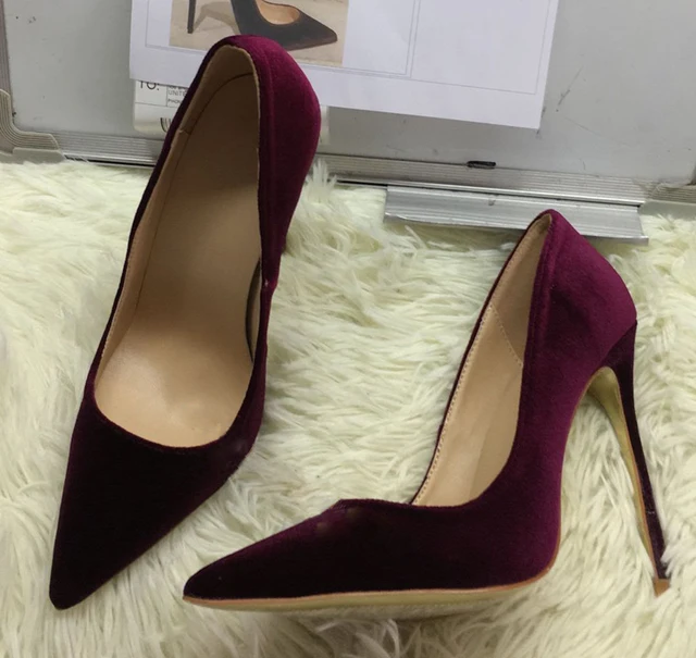 Velvet Pumps Woman Party Dress Heels 