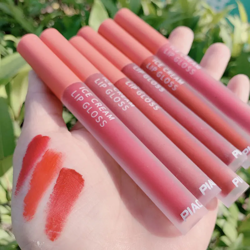 

PIAC ice cream lip gloss sexy red Tomato brown silky smooth lip cream long lasting waterproof moisture matte lipstick AC274