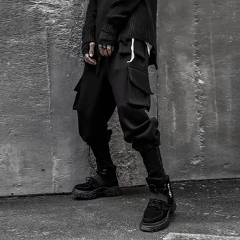

Winter Warm Black Pockets Cargo Pants Men Thicken Hip Hop Male Tatical Trousers Mens Joggers Casual Streetwear Pants