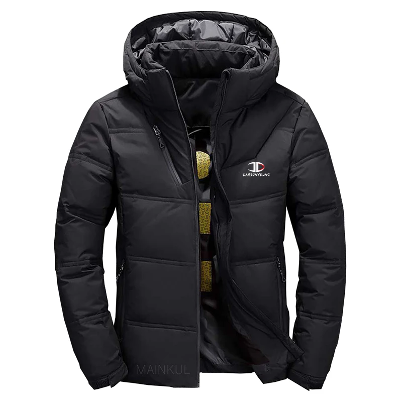 Chaquetas de plumón de pato para hombre, Parkas cálidas y gruesas de moda, abrigos de plumón de pato blanco, chaquetas impermeables informales para invierno