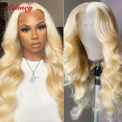 613 Lace Frontal Body Wave Wigs 13X4 180 Density 30 32in Preplucked With Baby Hair 100% Virgin Remy Honey Blonde For Black Women
