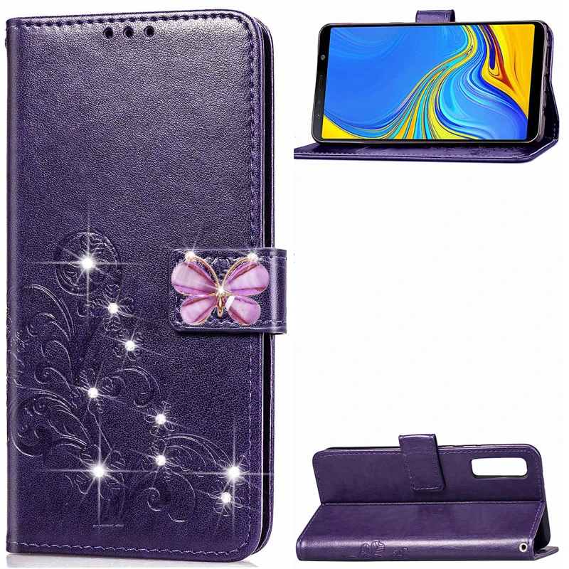 Кожаный чехол книжка с цветами для Huawei P10 P20 P30 P40 Mate 20 30 Lite Pro Y5 Y6 Y7 Y9 Prime 2018 2019