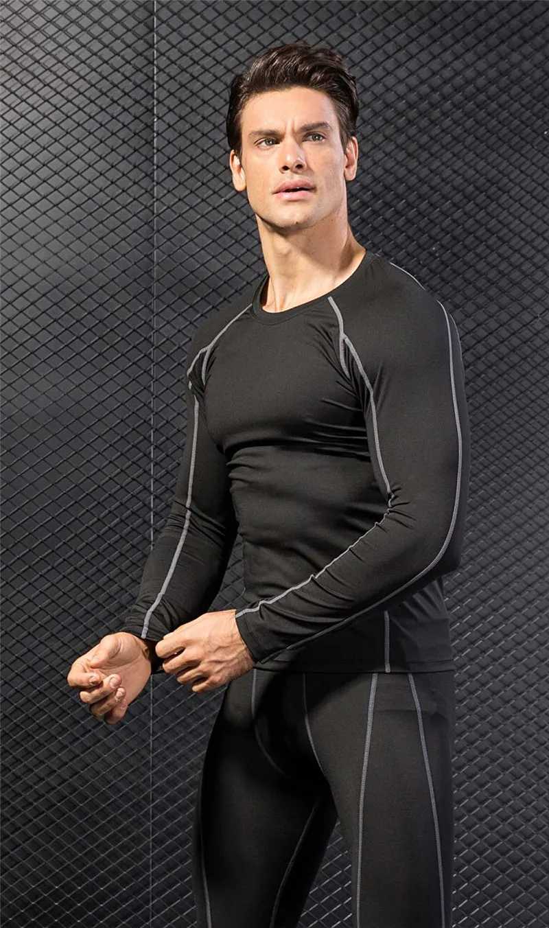 Plus Size Men's Sports Set Compression Sportswear Jogging Running Tracksuit Dry Fit Tights Gym Sets Workout Tracksuits XXL