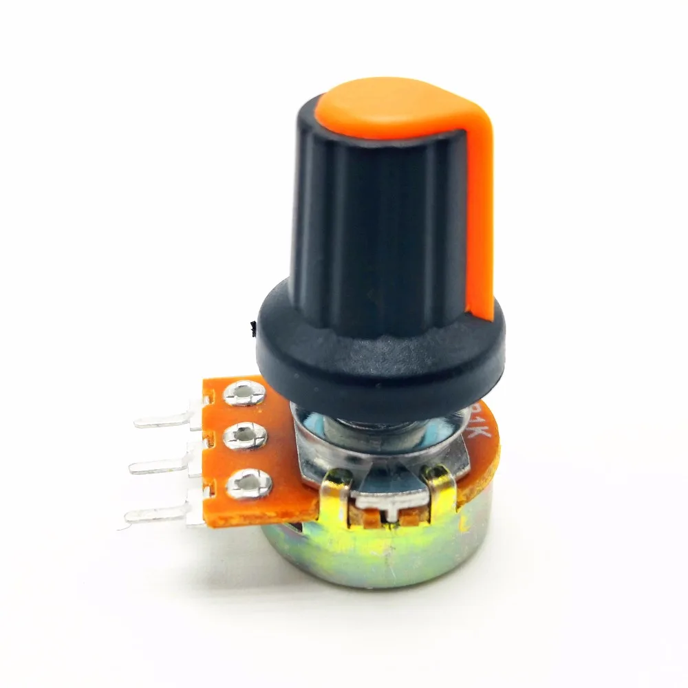Potentiometer Knob 20pcs WH148 potentiometer knob cap(copper core) 15X17mm 6mm Shaft Hole 5color