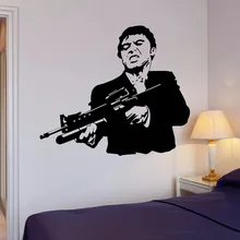 Наклейки на стену виниловая граненая комета Гангстер мафия самоклеящаяся пленка клеевой пистолет оружие настенный постер для дома украшения спальни DY02