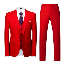 Pure Color New Mens Business Suits, Multi-color Selection, Men Wedding Banquet Suits, Large Size 6XL Formal Suit for Male