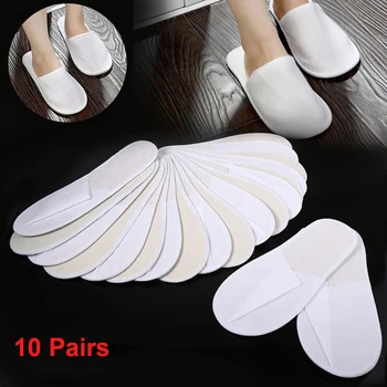 

Disposable Slipper For Home Hotel Use Anti Slip Plush Spa Pedicure Flip Flop Men Women Party Sanitary Slipper 10 Pairs