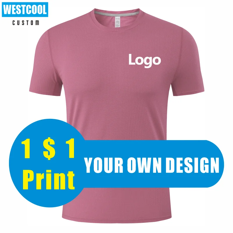 

New Qigh-Quality T-shirt Custom Logo Embroidery Personal Design Picture Text Printing Summer Men And Women Casual Tops WESTCOOL